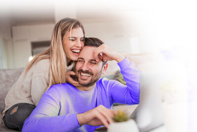 couple on sofa